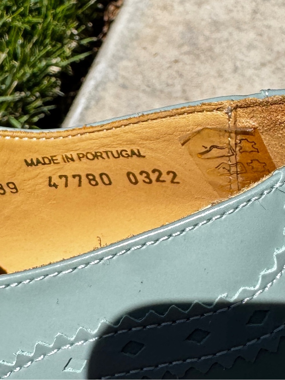 OFFICE OF ANGELA SCOTT Sage Green Leather Slip-On Dress Shoes - Picture 9 of 10